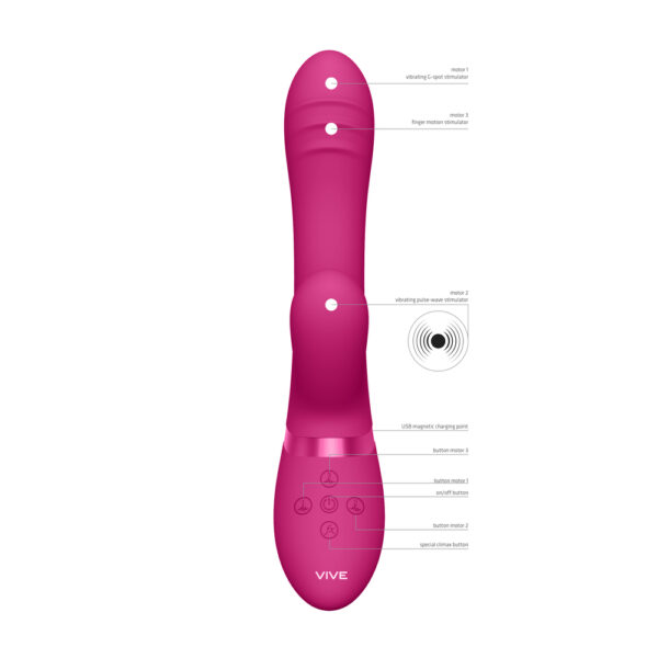 Vive Tani Finger Motion With Pulse Wave Vibrator Pink - XToys UK