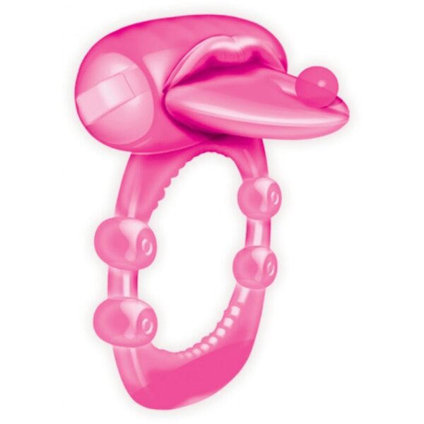 Pierced Tongue Vibrating Silicone Cock Ring - XToys UK