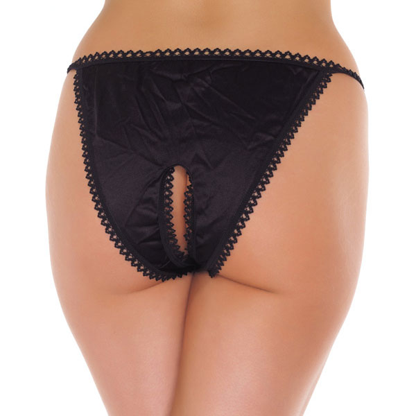 Black Crotchless Tanga - XToys UK