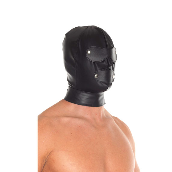 Leather Full Face Mask With Detachable Blinkers - XToys UK