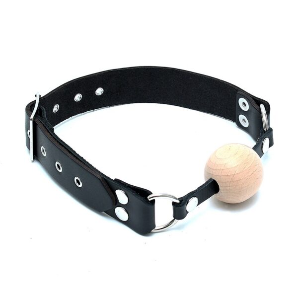 Leather Gag With Wooden Ball - XToys UK