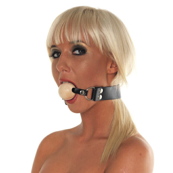 Leather Gag With Wooden Ball - XToys UK