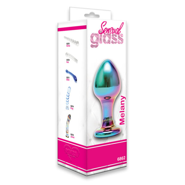 Sensual Multi Coloured Glass Melany Anal Dildo - XToys UK