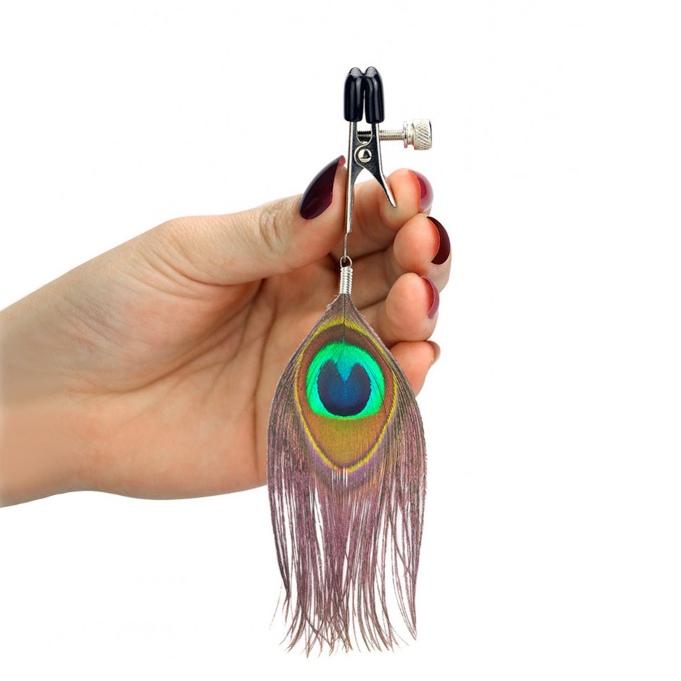 Nipple Clamps With Peacock Feather Trim - XToys UK