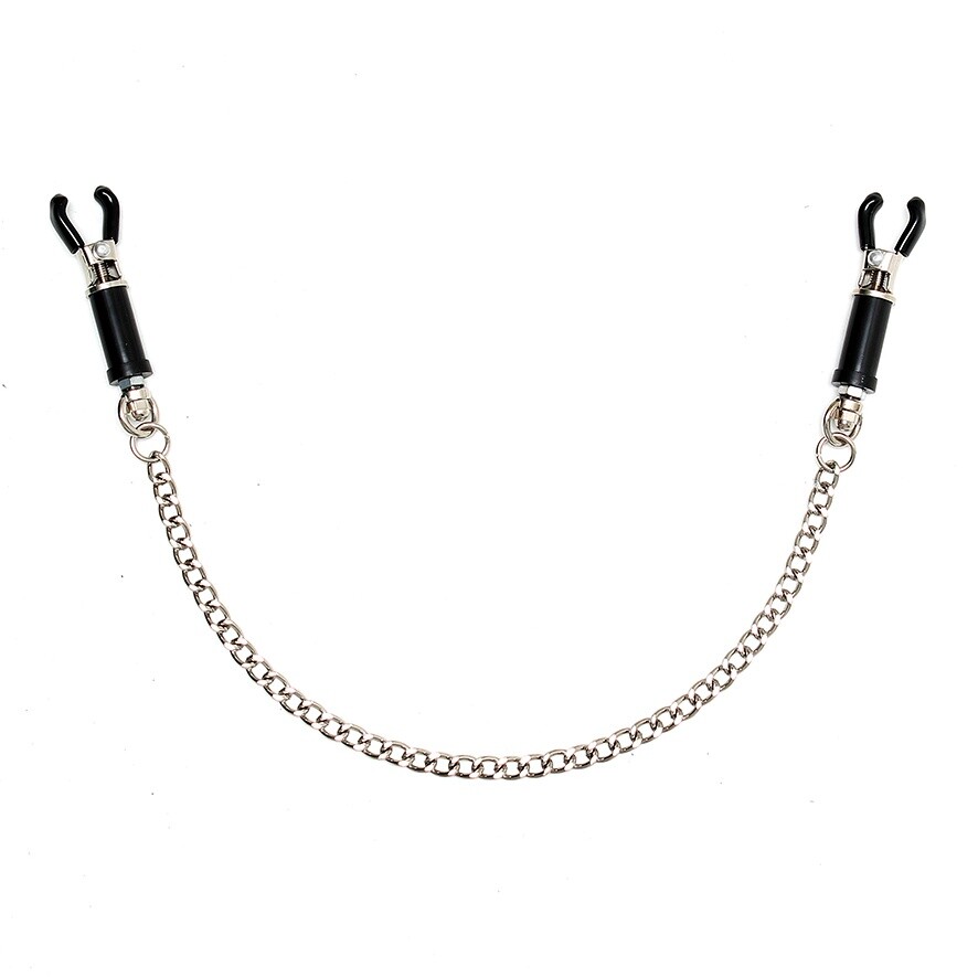 Silver Nipple Clamps With Chain - XToys UK