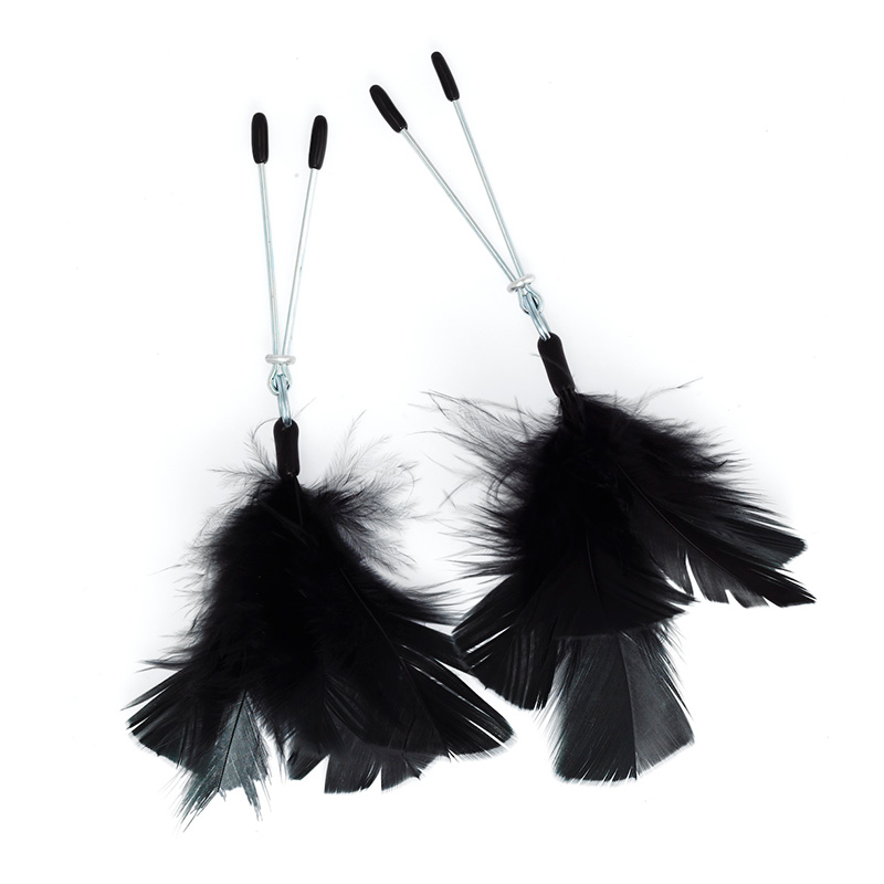 Black Feather Nipple Clamps - XToys UK